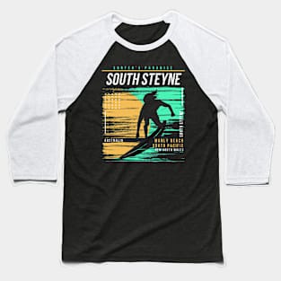 Retro Surfing South Steyne Manly Beach Australia // Vintage Surfer Beach // Surfer's Paradise Baseball T-Shirt